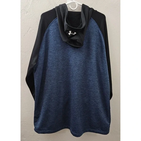 Under Armour Jacket Mens 2XL XXL Blue/Black Warm Up Full Zip Cold Gear Hoodie - Picture 3 of 8